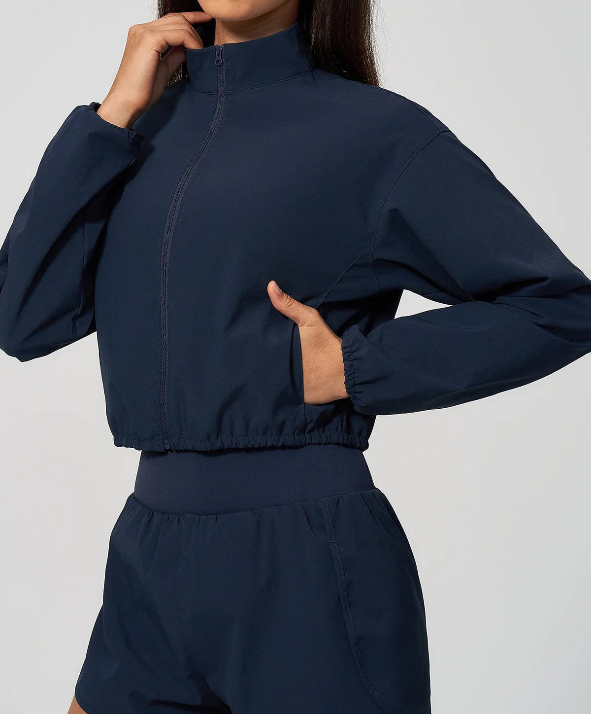 Aeris Cropped Jacket - Navy