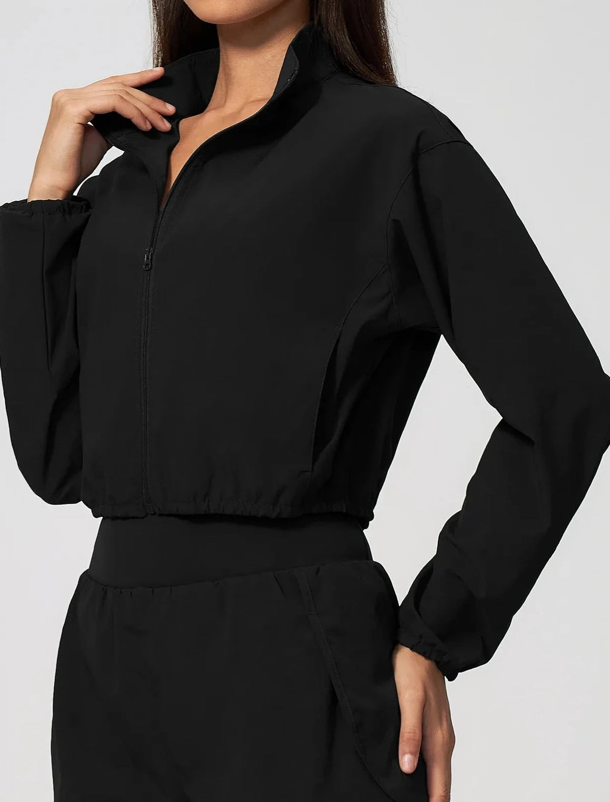 Aeris Cropped Jacket - Black
