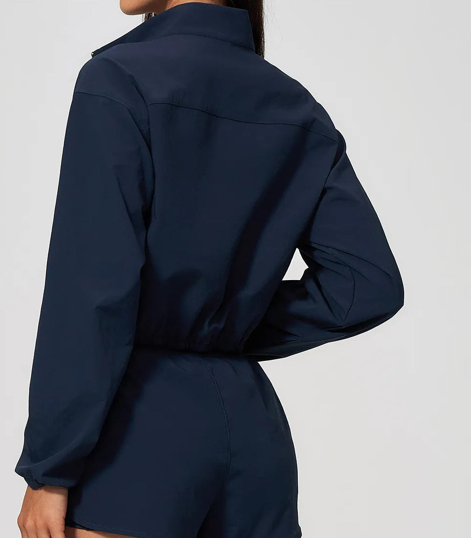 Aeris Cropped Jacket - Navy